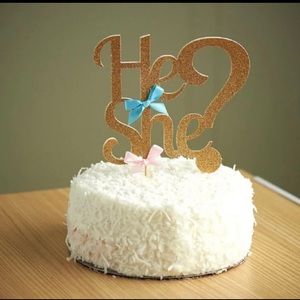Gender reveal cake topper